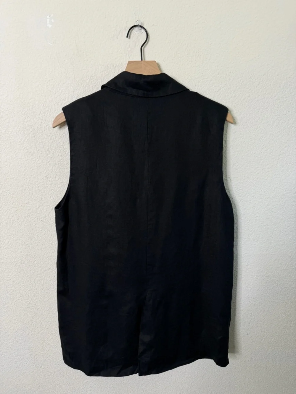 Dissh Cassia Black Linen Vest‎ Womens Size 4